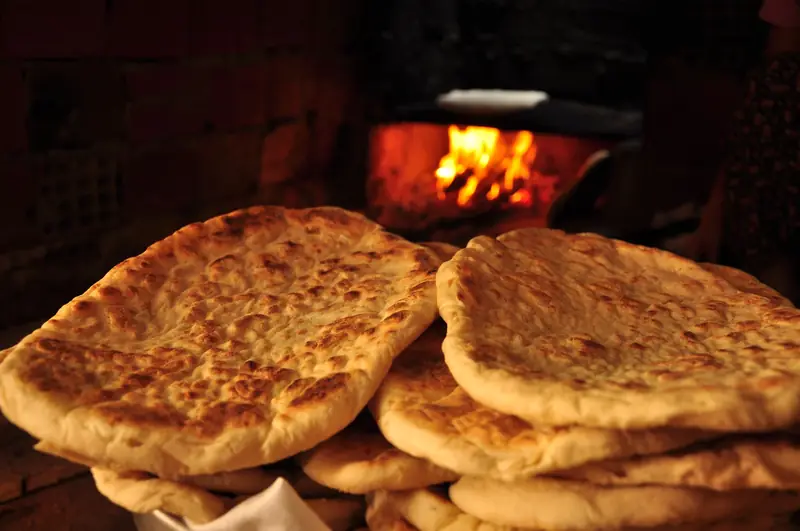 Freshly baked pita breads